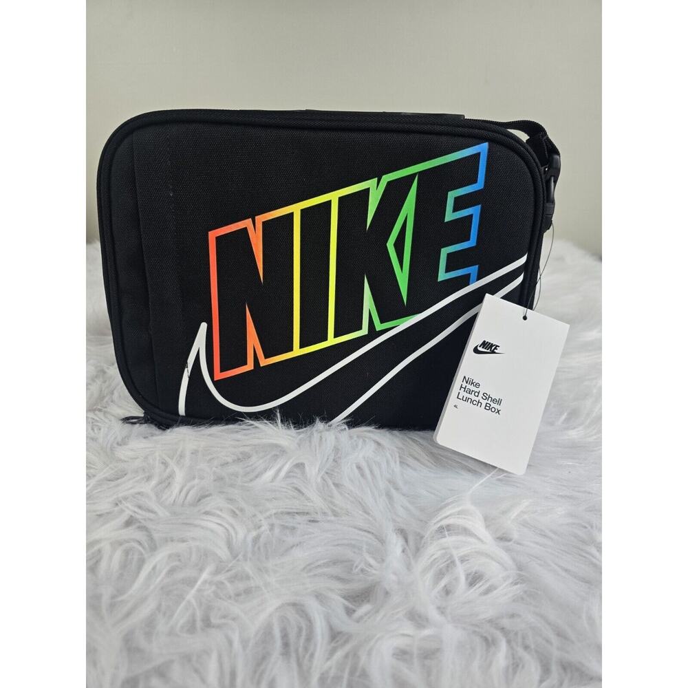 Nike Lunchbox Logo Graphic Rainbow Insulated Hard Shell Bag 4L New With Tags
